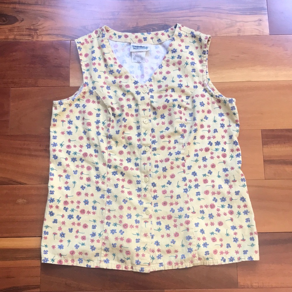 Northern Reflections sleeve less button down shirt